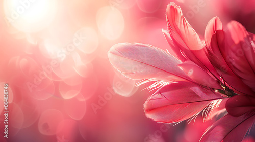 A close up of texture of pink color pink feathers soft focus Abstract background.