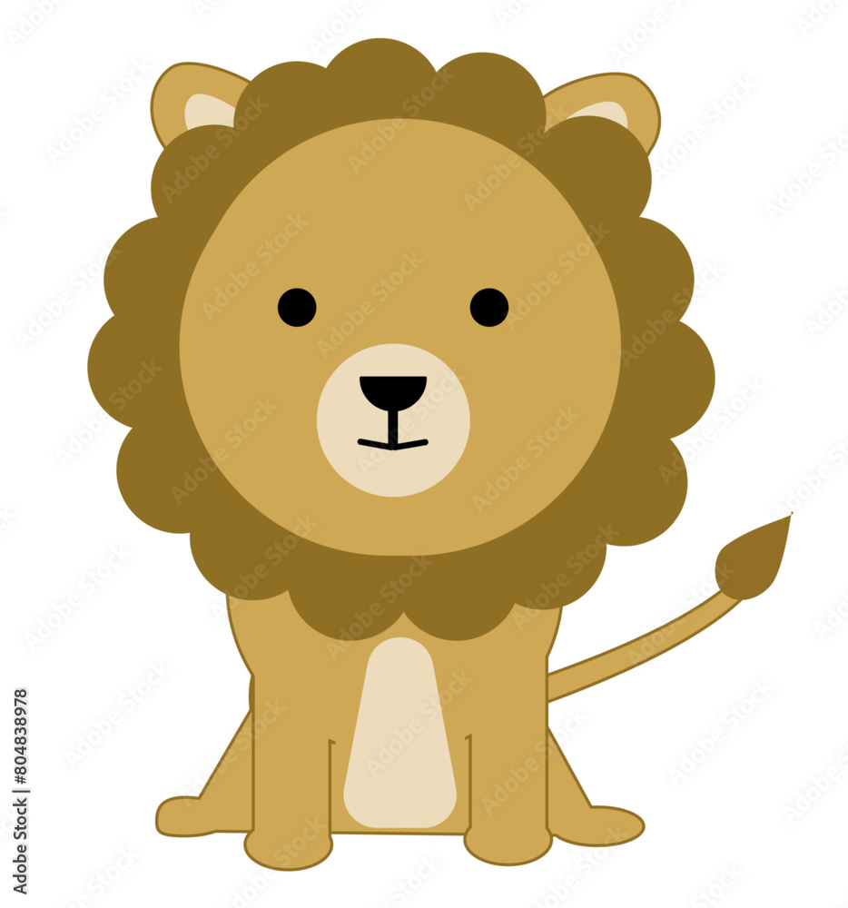 Obraz premium かわいいライオンのイラスト
