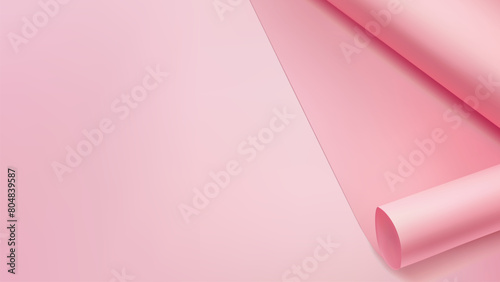 Paper cut background with folded paper in the right corner, featuring pink tones