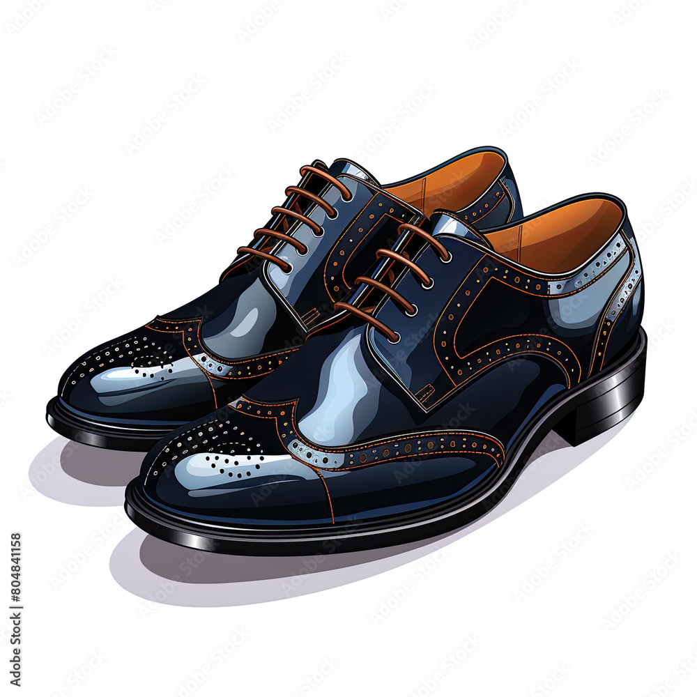 Watercolor Business shoes vector, clipart Illustration, Generative Ai