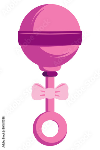 gender reveal pink rattle