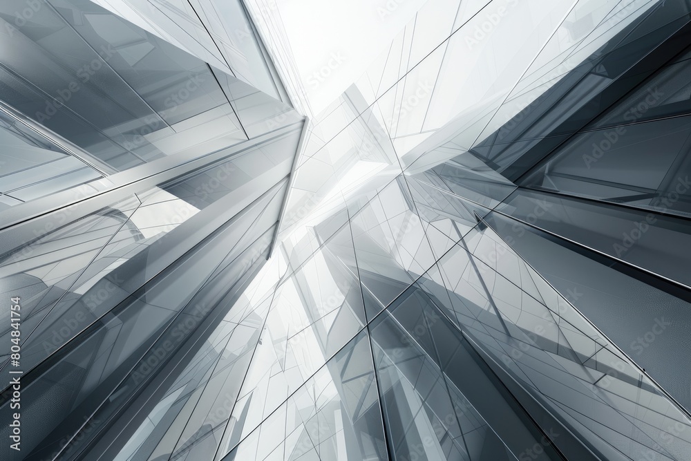 Fototapeta premium Abstract architectural background of glass wall