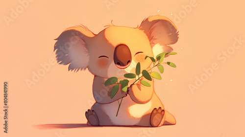 Cute koala animal cartoon style vector photo