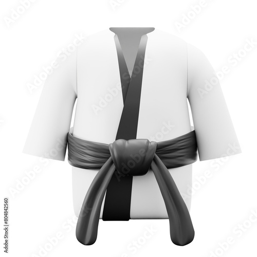 judo karate taekwondo self defense fight sport uniform 3d icon illustration render design photo