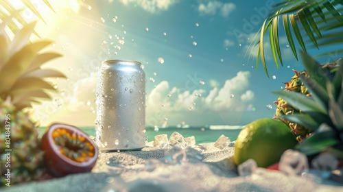 Beachside Beverage Bliss with Tropical Fruits
