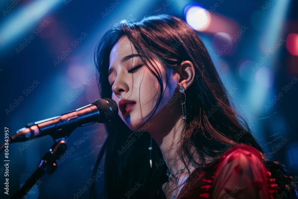 Captivating Solo Idol Performer Captivating Audience at Energetic K-Pop Concert Captivating Solo Idol Performer Captivating Audience at Energetic K-Pop Concert