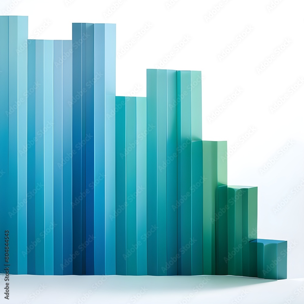 business graph on blue