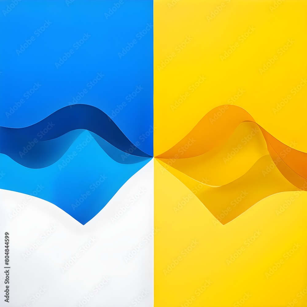 Obraz premium abstract blue and yellow background with waves