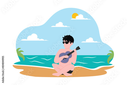 Weekend Activity Flat Design Illustration