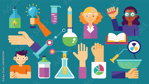 A collection of handson science experiments catered to kinesthetic and experiential learners.. Vector illustration