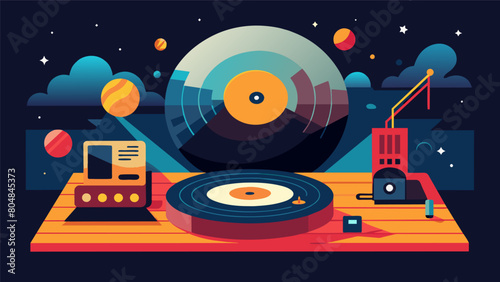 Let the music move you and the sensory experiences captivate you at our vinyl night a perfect harmony of sound and sensations. Vector illustration