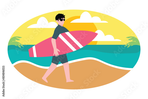 Weekend Activity Flat Design Illustration
