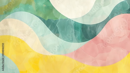 A wavy pattern in soft pastel colors, ripple fluid banner in red and yellow and green, light minimal 3D backdrop. 