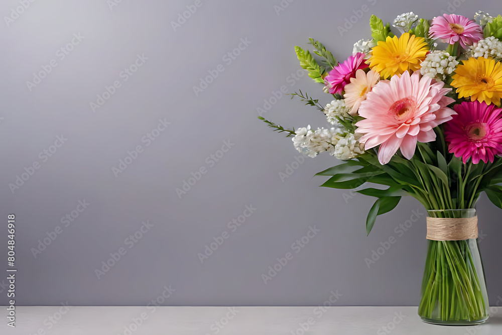 Bouquet of flower in copy-space background concept, big blank space. Gorgeous Hydrangea Bouquet