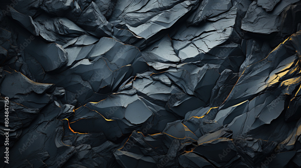 Obraz premium A Black Rock Texture Wallpaper With Abstract Designs In The Style of Darkest Academia Crumpled
