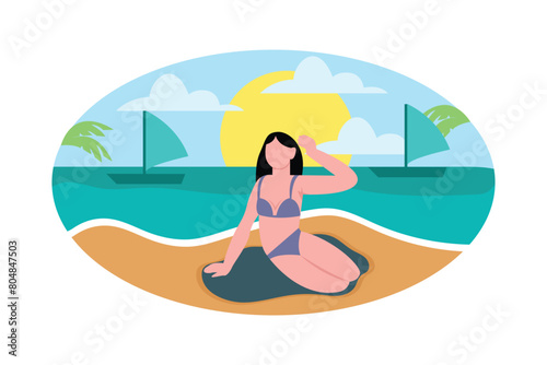 Weekend Activity Flat Design Illustration