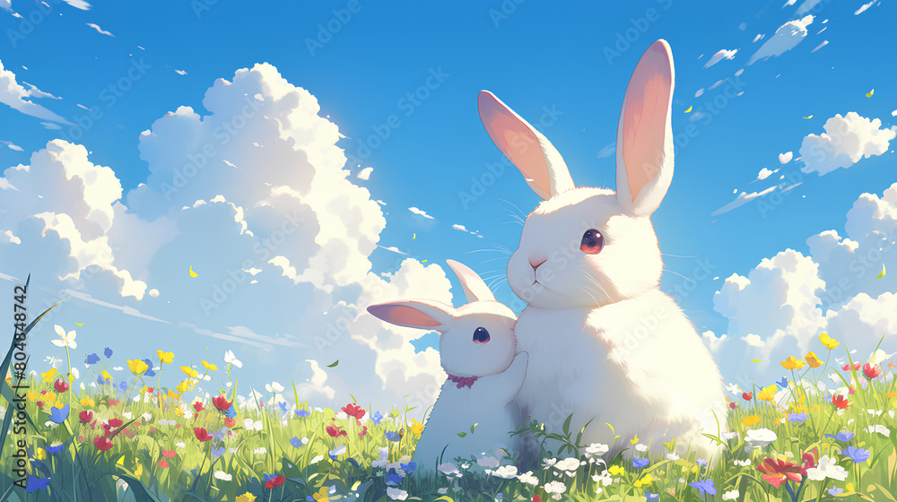 cute bunny in cartoon style cute bunny in cartoon style