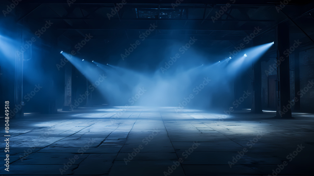 empty blue stage
