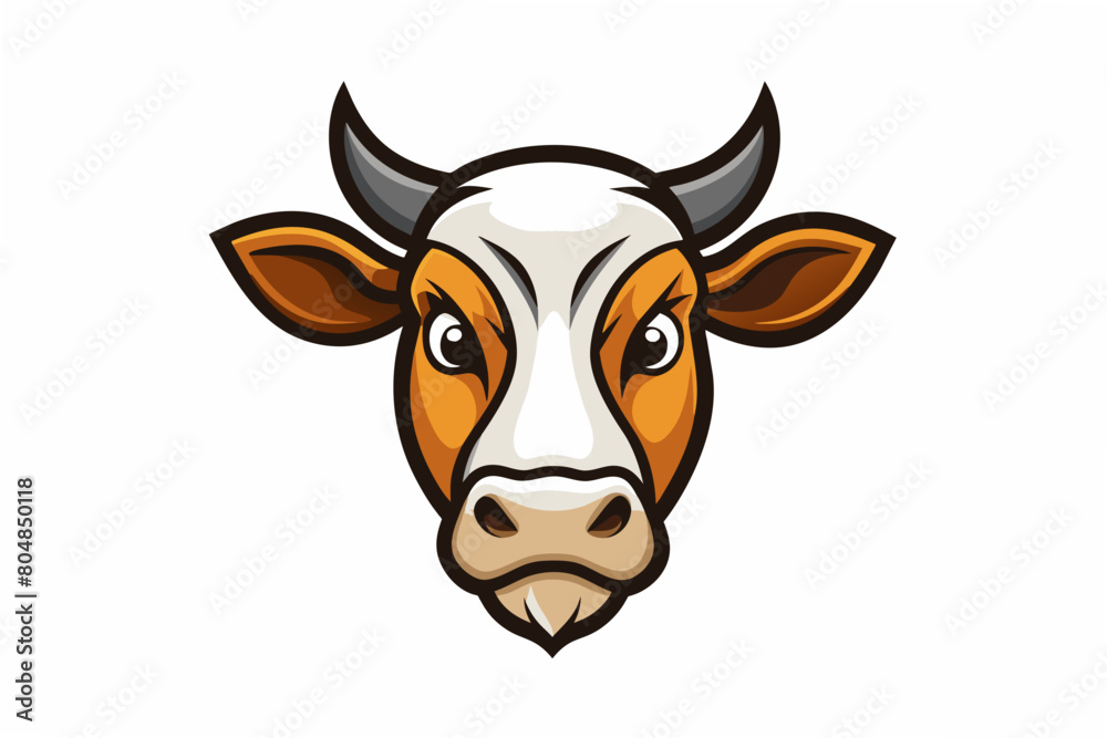 cow head logo vector illustration