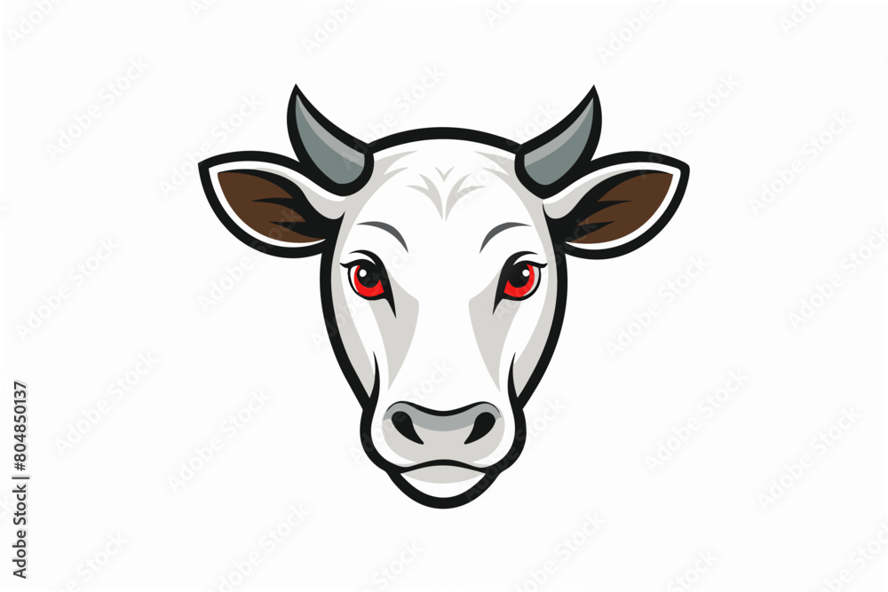 cow head logo vector illustration