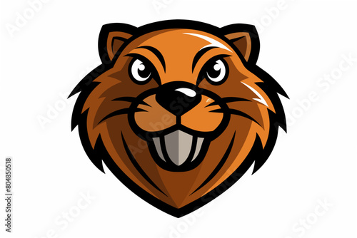 beaver head logo vector illustration