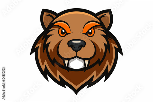 beaver head logo vector illustration