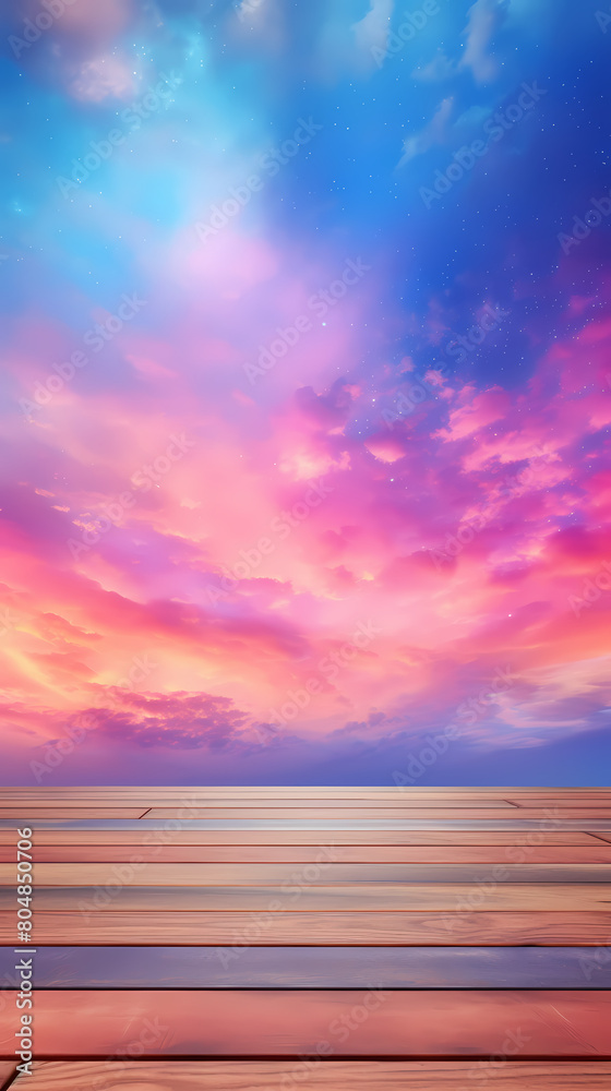 Colorful sky at dusk, car advertising background