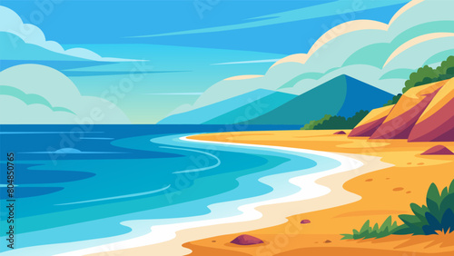 A serene beach with gentle waves lapping against the shore depicting the calm and sense of peace after a successful ketamine session..