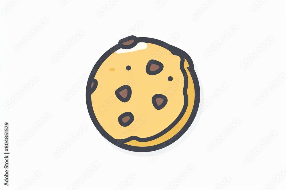 Adorable cartoon cookie featuring chocolate chips, adding a touch of sweetness and charm.