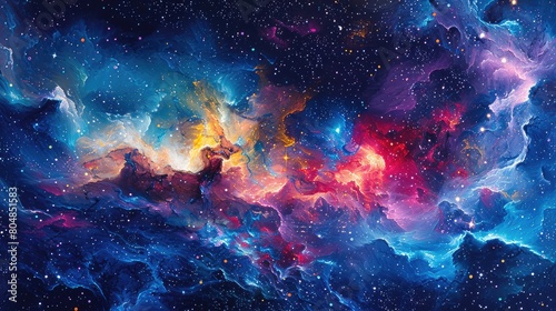 Amazing space nebula. Colorful and vivid representation of nebula. photo