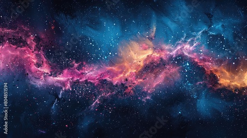 Amazing space. Pink and blue stardust and nebula. photo