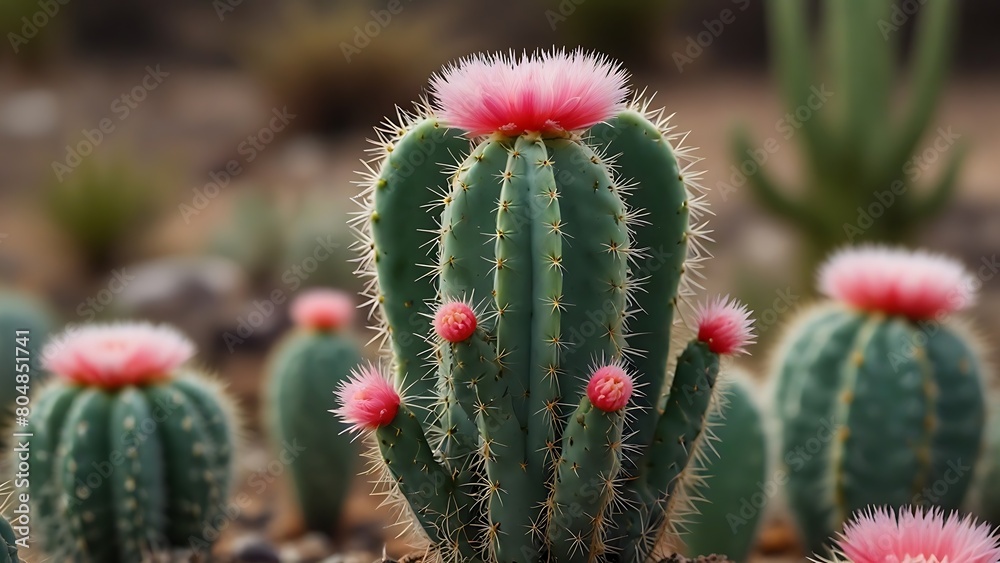 cactus in bloom Bunny Ears Cactus plant is an iconic symbol of Cinco de mayo, mexico and the battle of Puebla 5 may 1862, Happy Cinco de mayo 2024