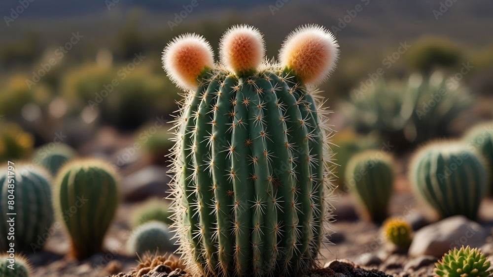 Bunny Ears Cactus plant is an iconic symbol of Cinco de mayo, mexico and the battle of Puebla 5 may 1862, Happy Cinco de mayo 2024cactus in desert