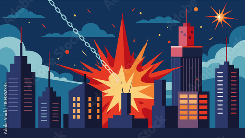 The panicspreading fireworks were strategically p throughout the city causing a chain reaction of fear and unrest as they were set off one by one..