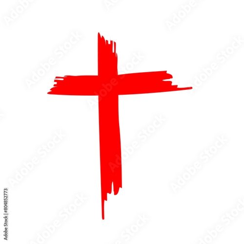 grunge christian cross brush stroke. Hand drawn cross and plus sign. Black paint brush strokes geometrical pattern for wallpaper, web page background, textile design, graphic vector illustration