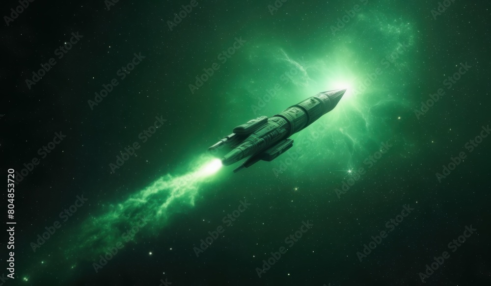 Fototapeta premium space rocket in space