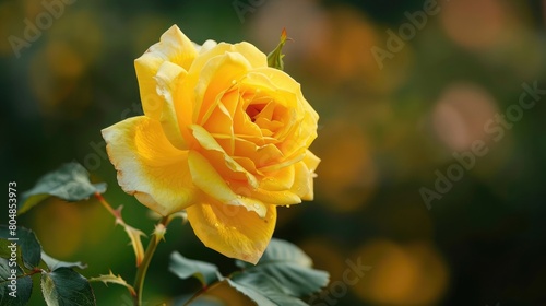 One Hybrid Tea Rose Golden Medallion yellow flowers