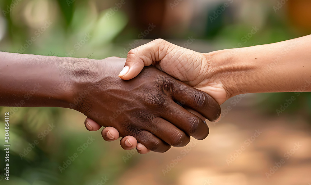 Close-up of a handshake between a mentor and a mentee, symbolizing knowledge exchange Close-up of a handshake between a mentor and a mentee, symbolizing knowledge exchange
