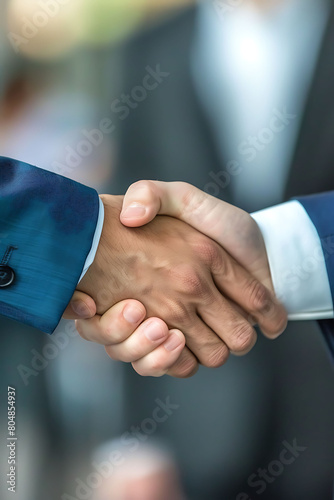 Close-up of a handshake during a corporate conference, sealing a lucrative deal