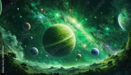 3d rendered illustration of a planet or planet in space or earth and space or blue print planet earth or wallpaper planet 4K © Rahmat 