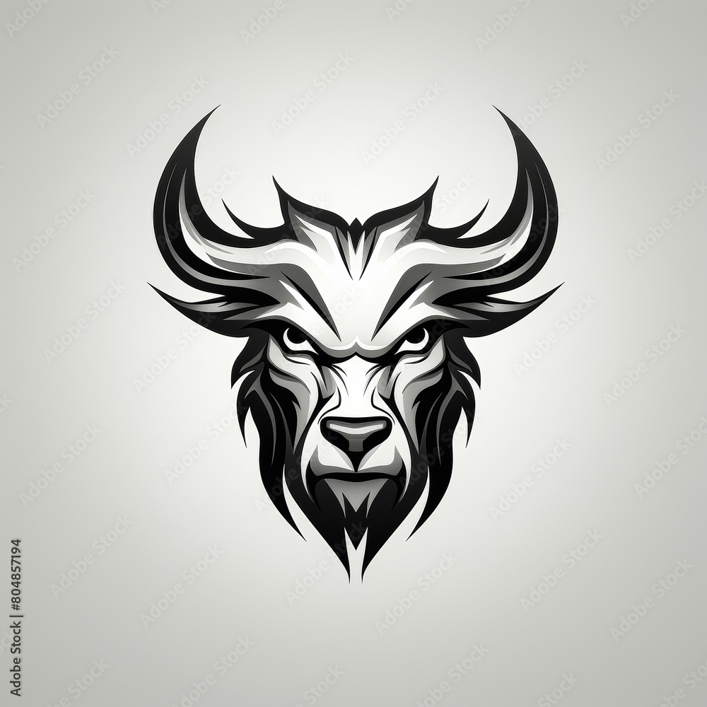 A bull with horns and a menacing look on its face