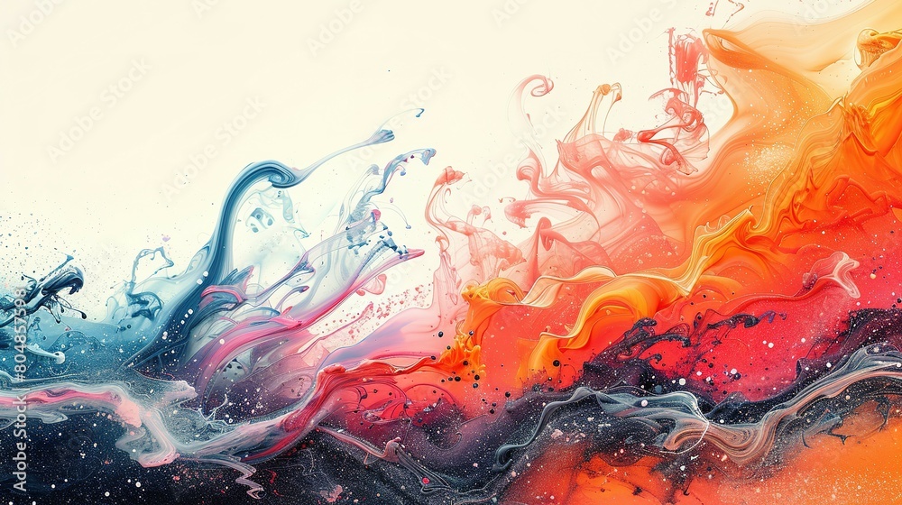 Dynamic Dye Dance: Pop Swirls of Colorful Ink on Abstract Background Dynamic Dye Dance: Pop Swirls of Colorful Ink on Abstract Background