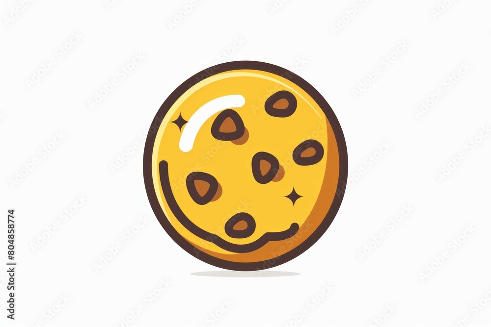 Obraz premium Irresistibly cute cartoon cookie featuring chocolate chips. A delightful companion for sweet adventures.