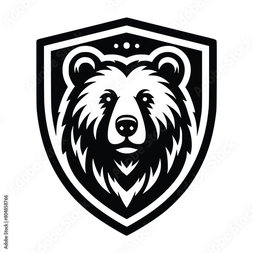 bear head face logo vector illustration minimalist design template. also can use for t- shirt, emblem, tattoo and more