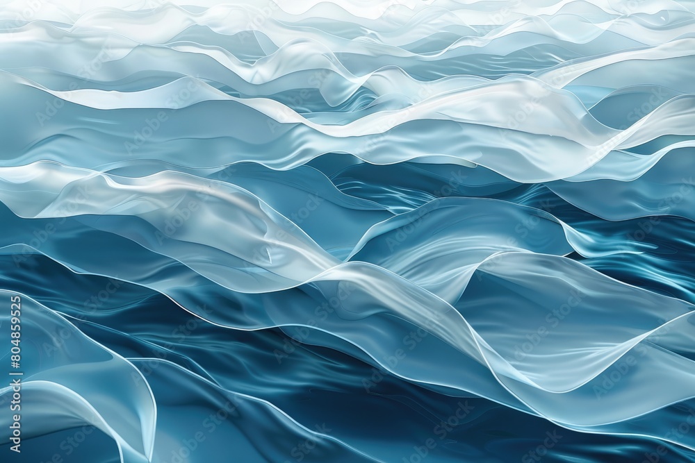 Fototapeta premium abstract blue background with smooth wavy lines