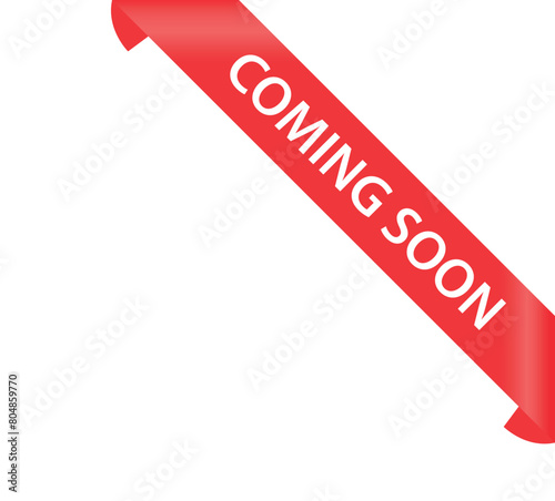 Red "Coming Soon" Ribbon Vector Graphic