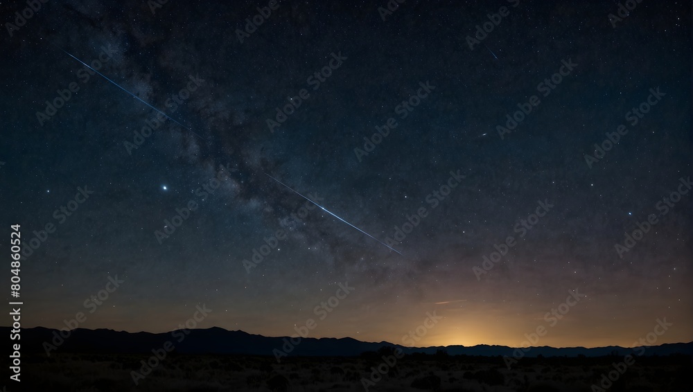 The stark contrast between the brightness of a shooting star and the void of space ai_generated