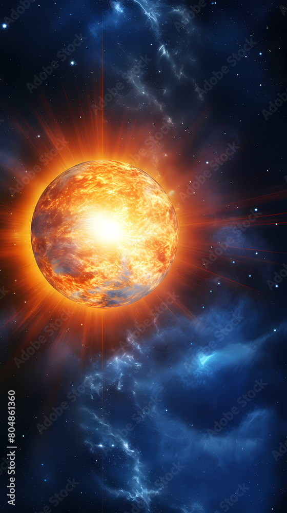 Obraz premium solar flare in space