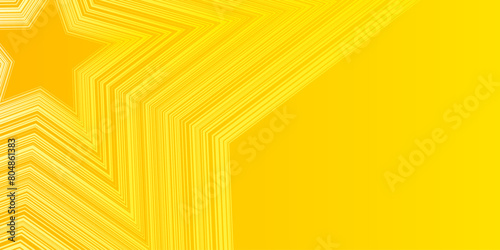 Yellow bright star. Minimalistic banner with geometric shape. Vector yellow background with a gradient for the design of special events, celebrations, congratulations.