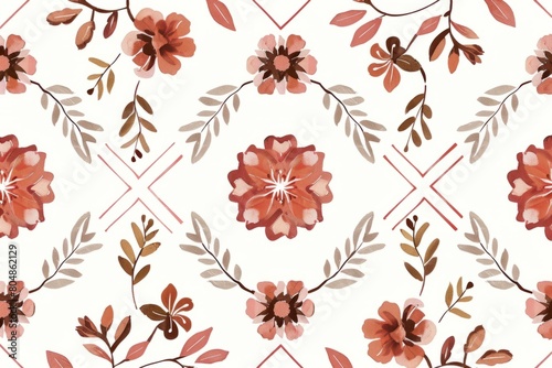 Elegant Seamless Floral Pattern with Pastel Blooms and Foliage